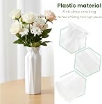 ZOOFOX 10 Pack Composite Plastic Flower Vase, 8" Plastic Vases for Centerpieces, White Unbreakable Vases for Wedding Dinner Table Party Living Room Office Bedroom Decor, Origami Design