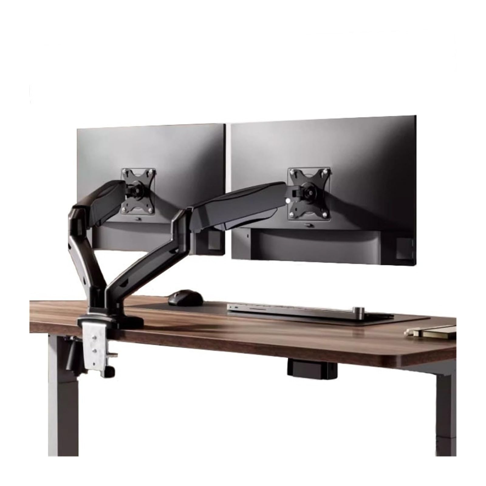 Aioneer Monitor Arm 17"-32" Dual Monitor Stand For Desk, Adjustable Gas Spring Double Monitor Mount Holds Up To 19.8 Lbs, With 75/100Mm With C-Clamp& Grommet Monitor Mount Arm