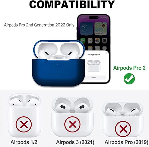Miniatura 2 de Benbenjaytek Funda para AirPods Pro 2 AirPods Pro 2 generación 2022 protectora de silicona suave a prueba de golpes con correa de mano soporte de