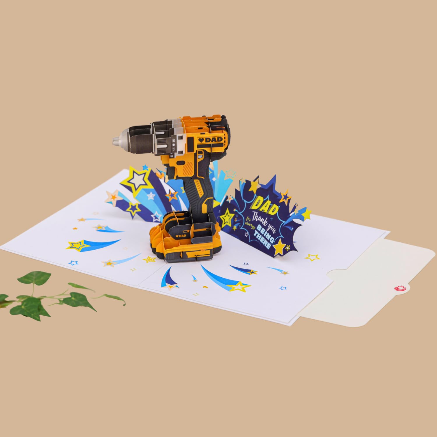 UNIPOP Cordless Drill Pop Up Card, Father’s Day Card, Dad Thank You Card, Funny Father’s Day Card from Son, Daughter, Father’s Day Gift - Image 4