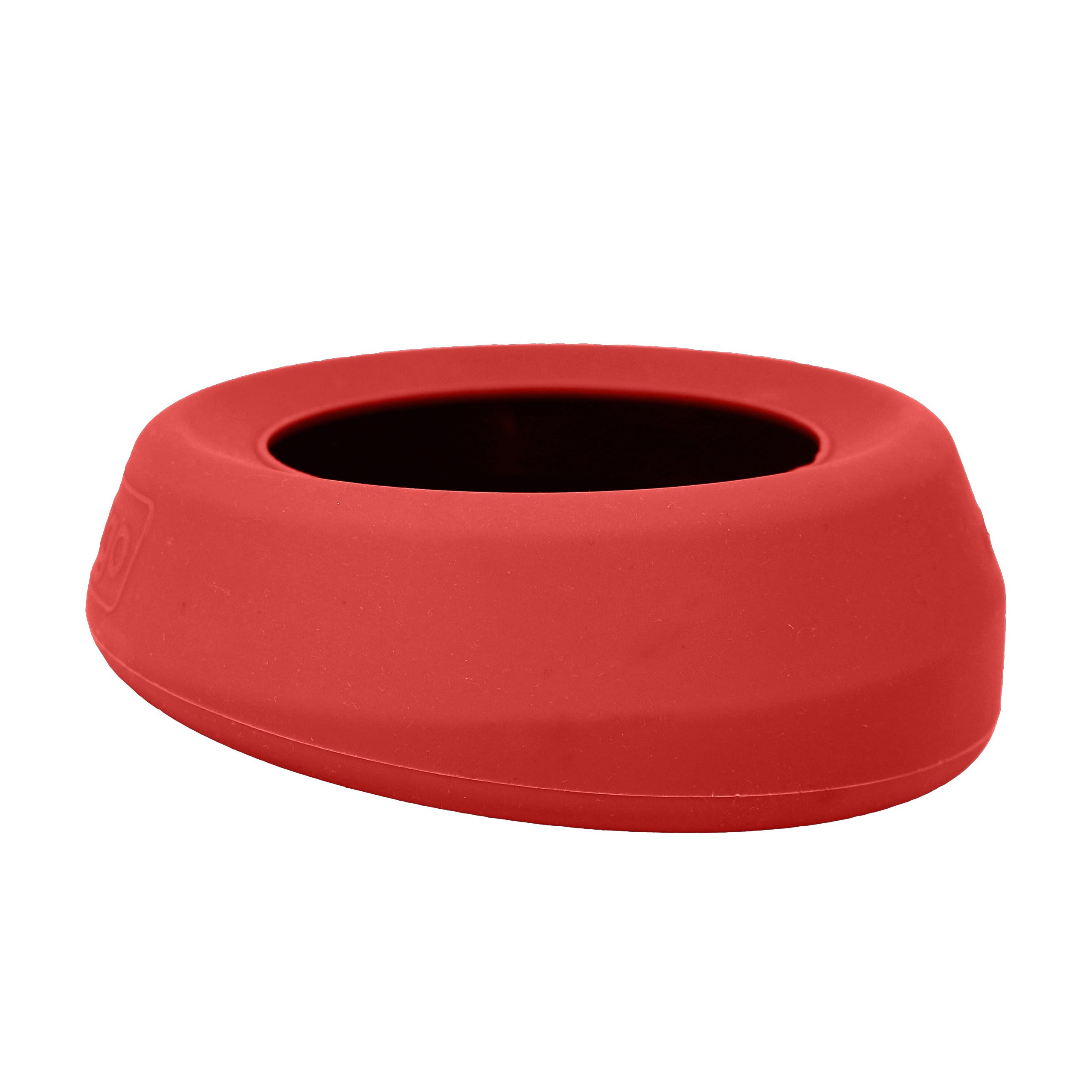 Kurgo Wander - Bebedero de Viaje para Perros - Borde Antisalpicaduras de Silicona Alimentaria con Diseño Compacto en Cuña - Apto para Lavavajillas - Rojo Chili