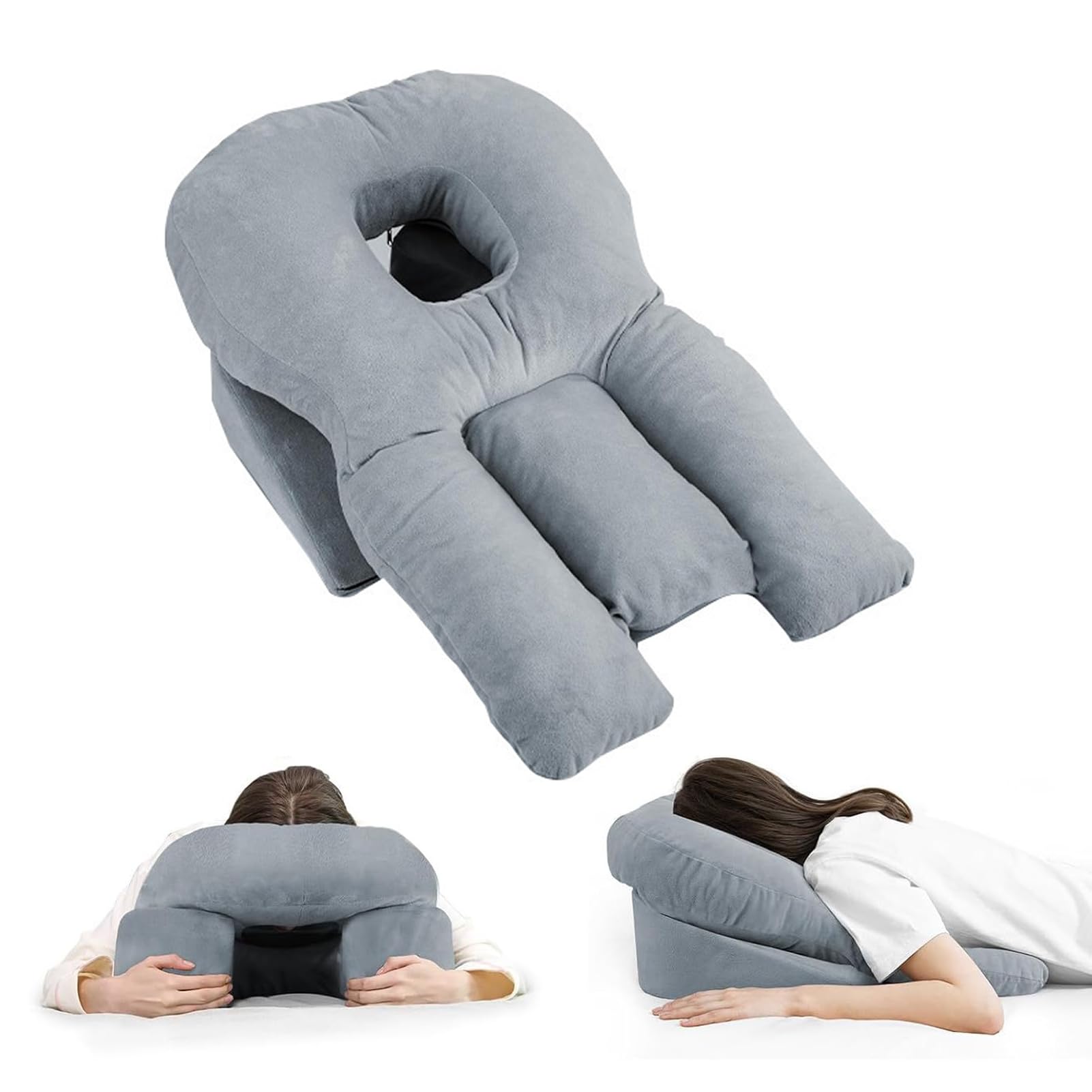 Zunate Cuscino da Viaggio per Dormire a Faccia in Giù con Foro per