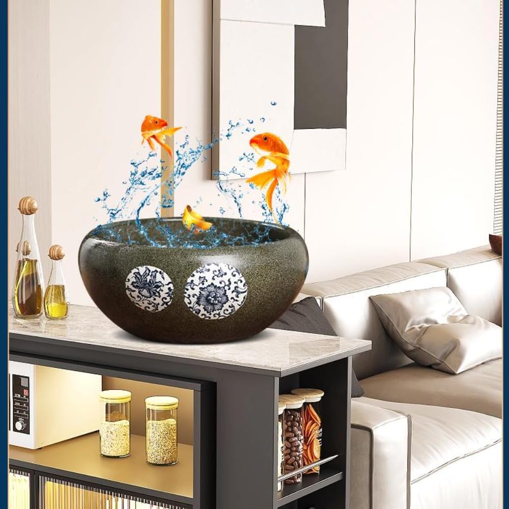 Amazon | SIzlaho 金魚鉢 陶器 睡蓮鉢 大型 メダカ 鉢 屋外飼育 金魚