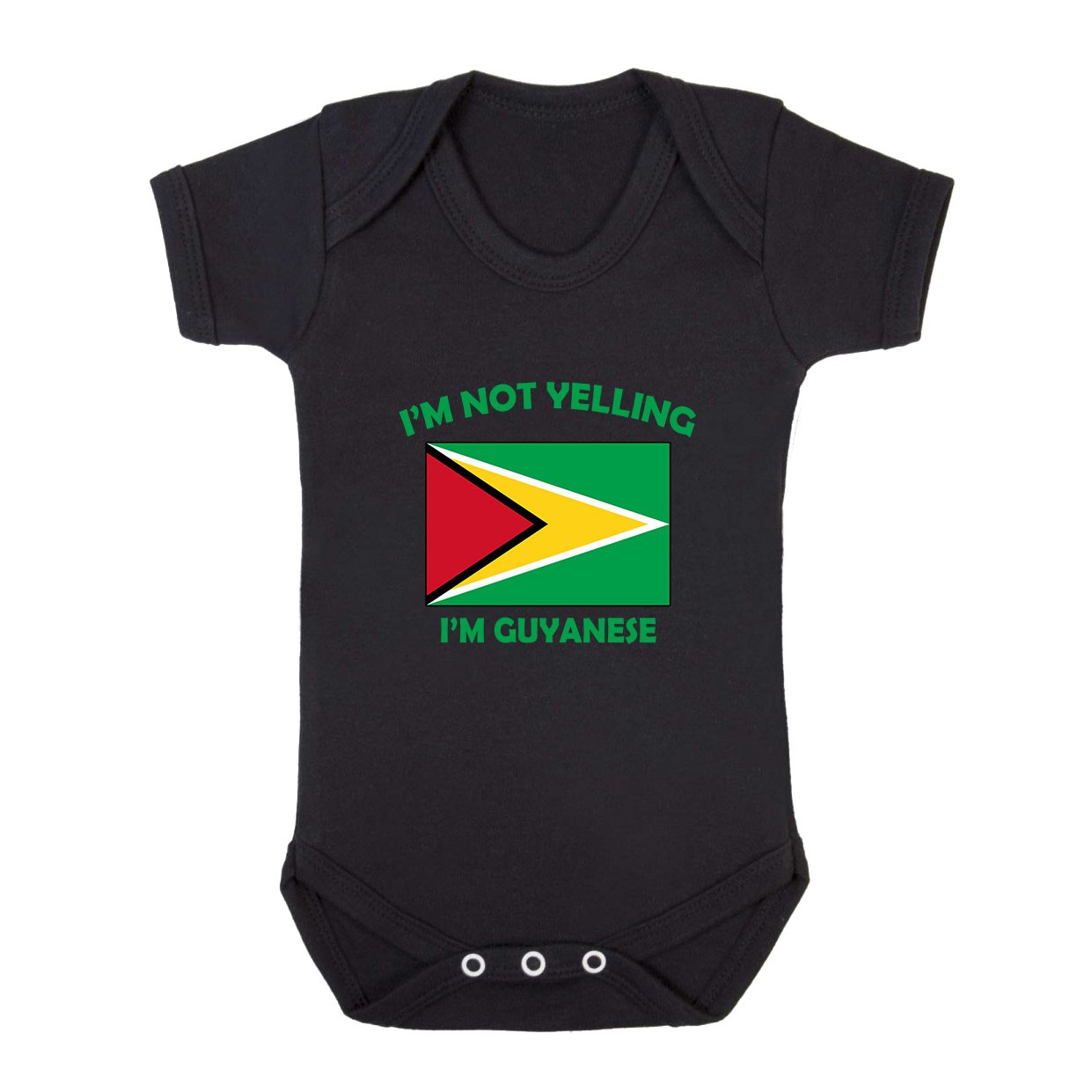 Speedy ProsI'm Not Yelling, I Am Guyanese Guyana Baby Bodysuit One Piece Black Newborn