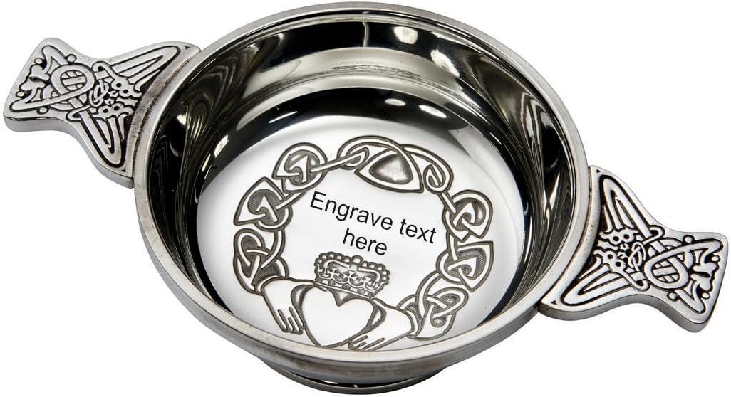 Wentworth Pewter - Large Claddagh Pewter Quaich (Claddagh Quaich)