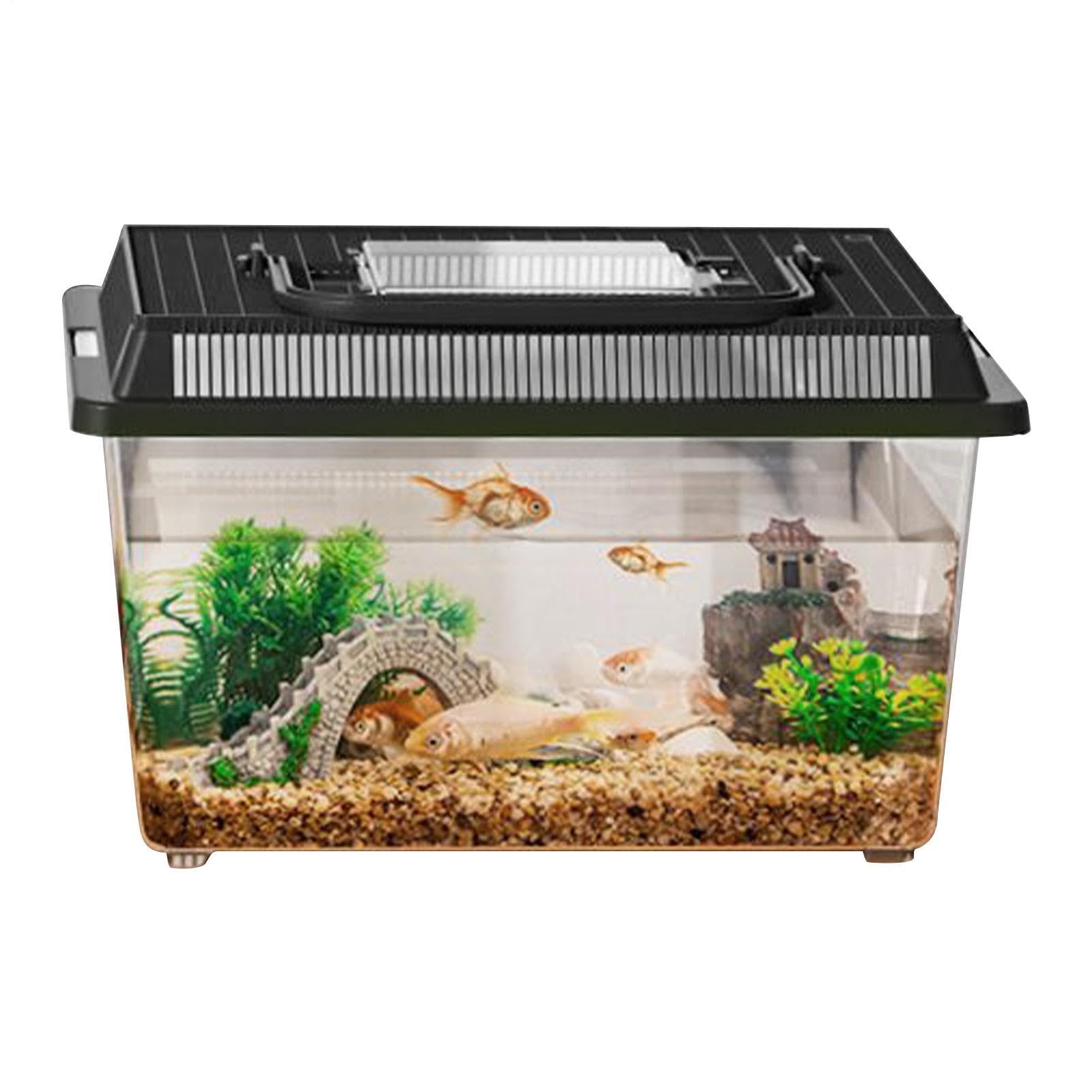 Portable Turtle Tank - Reptile Containers with Vented Lids - Versatile Fish and Reptile Carrier for Safe, Suitable for Reptiles Such as Geckos, Lizards, and Snakes, for Home, Laboratory, Pet Shop