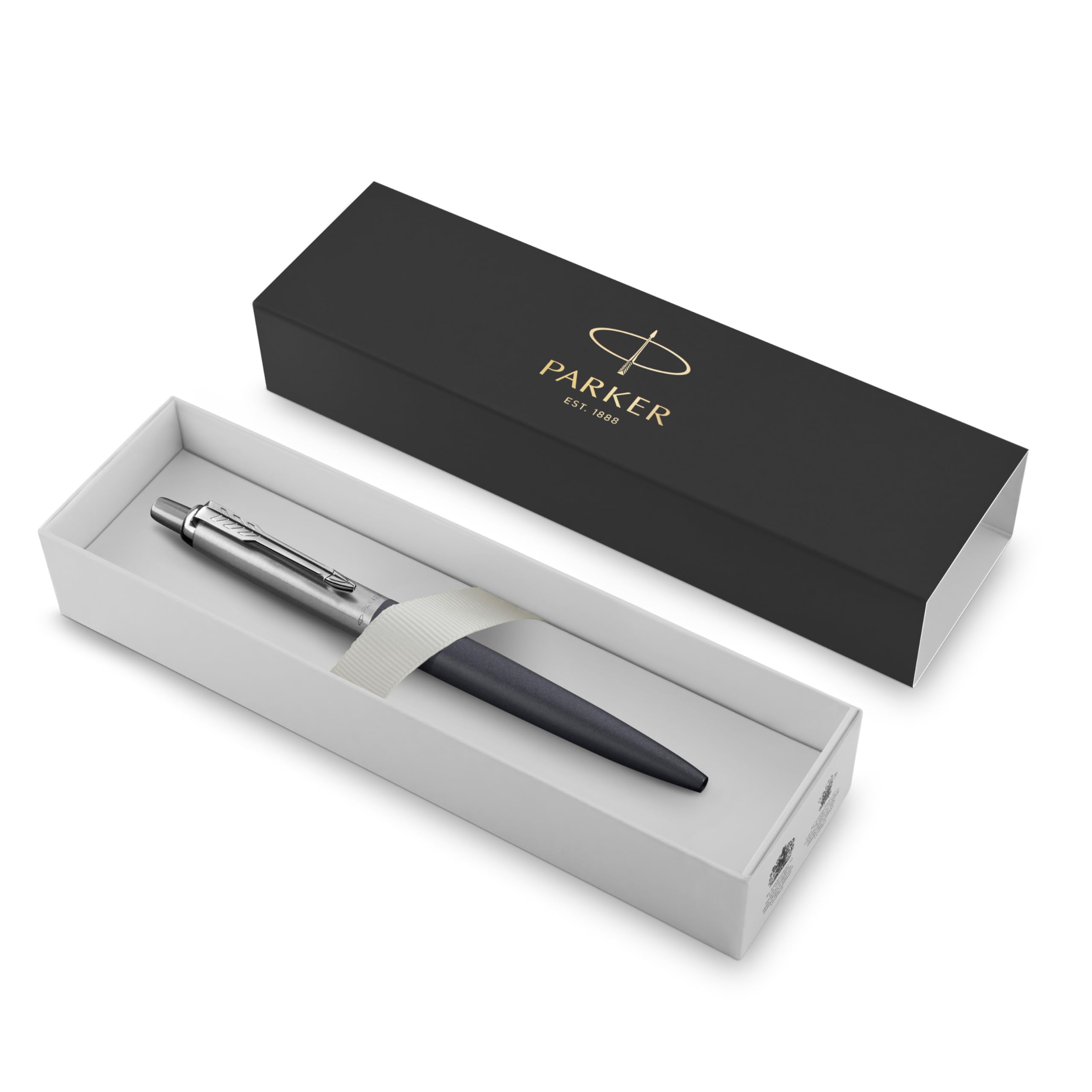 Parker Jotter penna a sfera XL Primrose Matte Blue finitura cromata punta media inchiostro blu confezione regalo