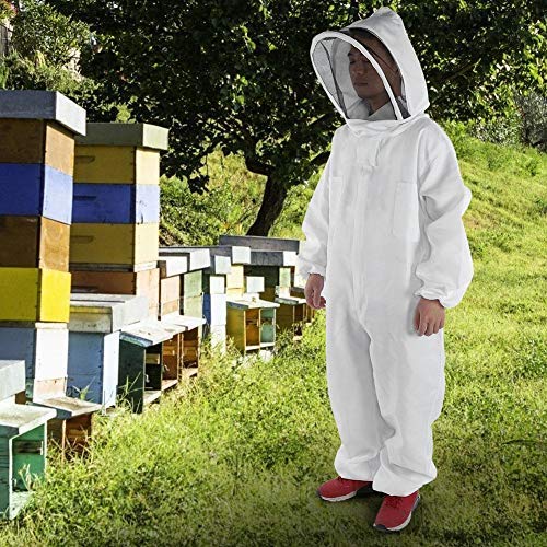 Mumusuki Beekeeping Suit, Professional Beekeeping Foldable Fencing Veil Coverall Bee Smock with Front Zipper(XL) - Thumbnail 6