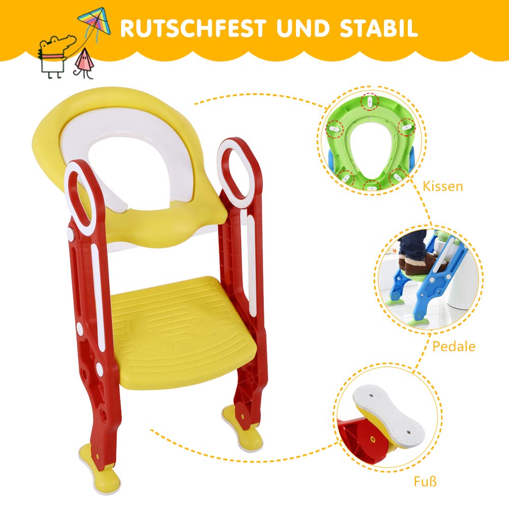 Vasino Trainer WC Trainer Vasino Per Bambini Sedile WC Con Scaletta Vasino(rosso)