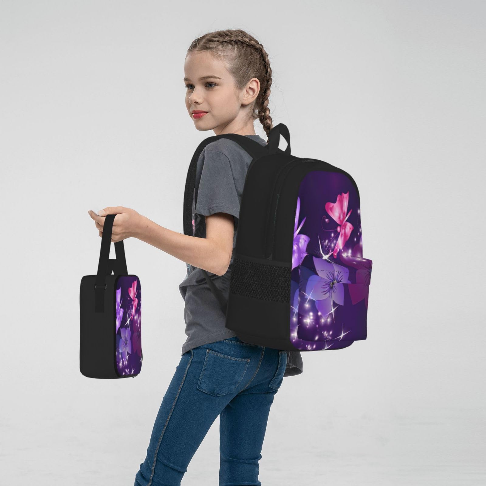 Zaino, borsa portapranzo, astuccio, set da 3 pezzi, per lavoro e