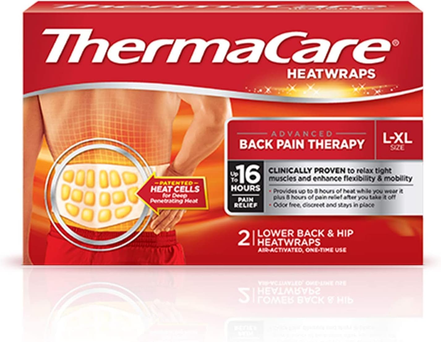 Heatwraps Lower Back and Hip LG/XL - 2 Count (Pack of 3)