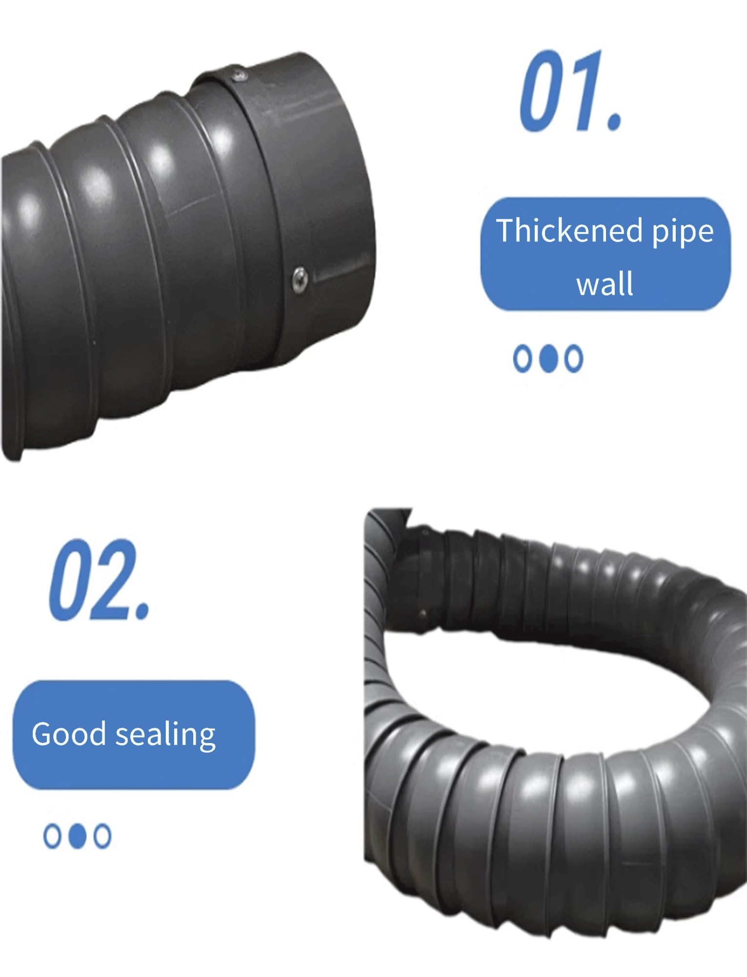 Brazo extractor de humos con boquilla de 7,5 cm de diámetro exterior, manguera de succión ajustable de 100 cm (3,3 pies) for grabado industrial y soldadura. Cubierta galvanizada.(200cm/78in)