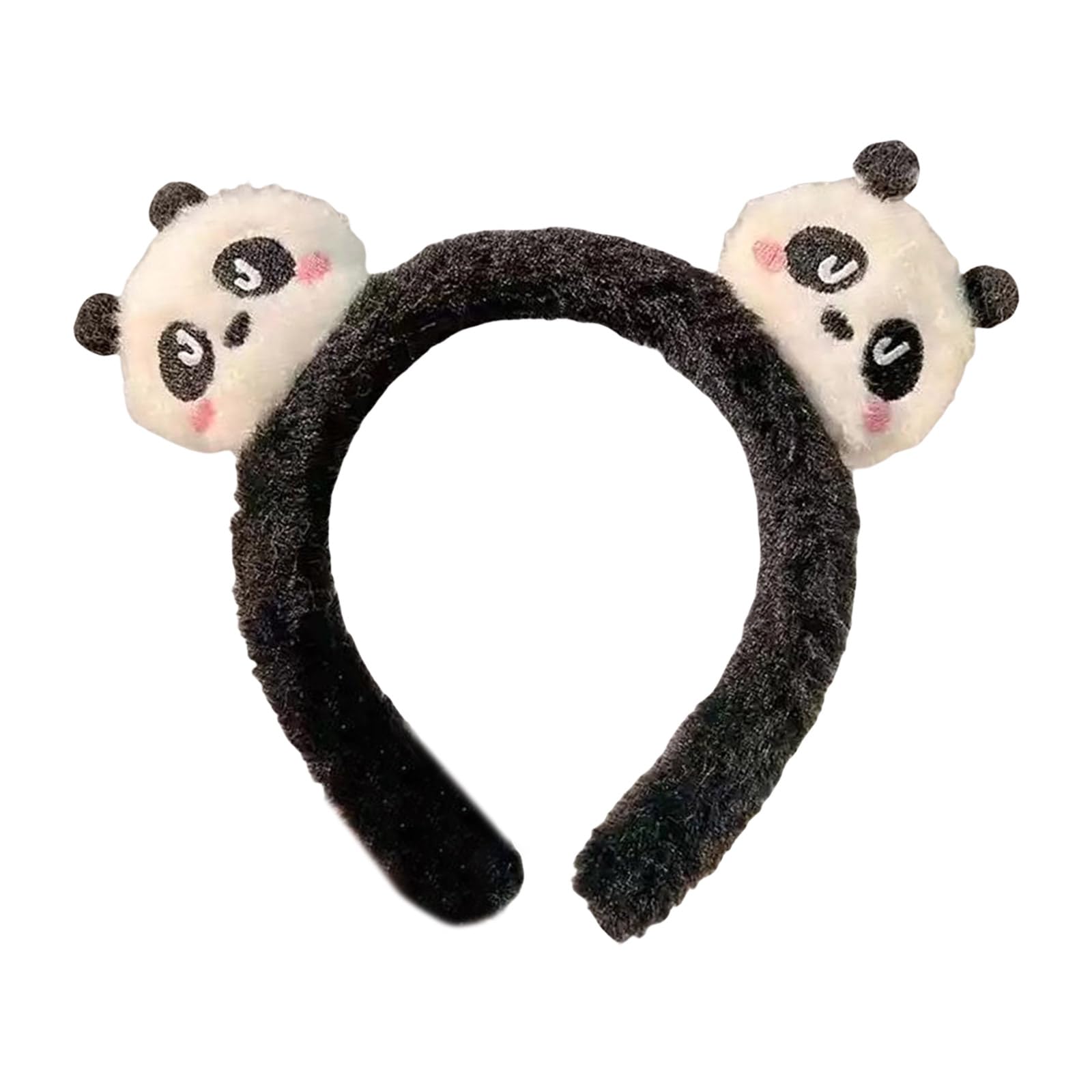 Serre-tête Panda En Peluche - Accessoire Cheveux Style Coréen Mignon - Tour De Tête 55-60 Cm - Décoration Confortable
