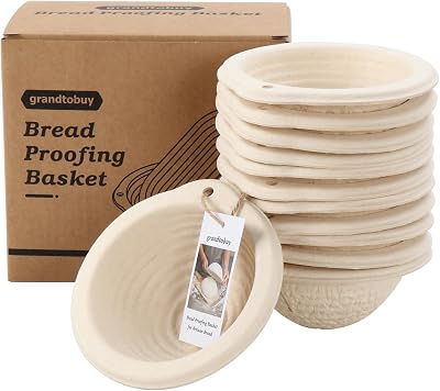 12PC 5in 13cm Round Pulp Sourdough Banneton Proofing Basket w/Liner