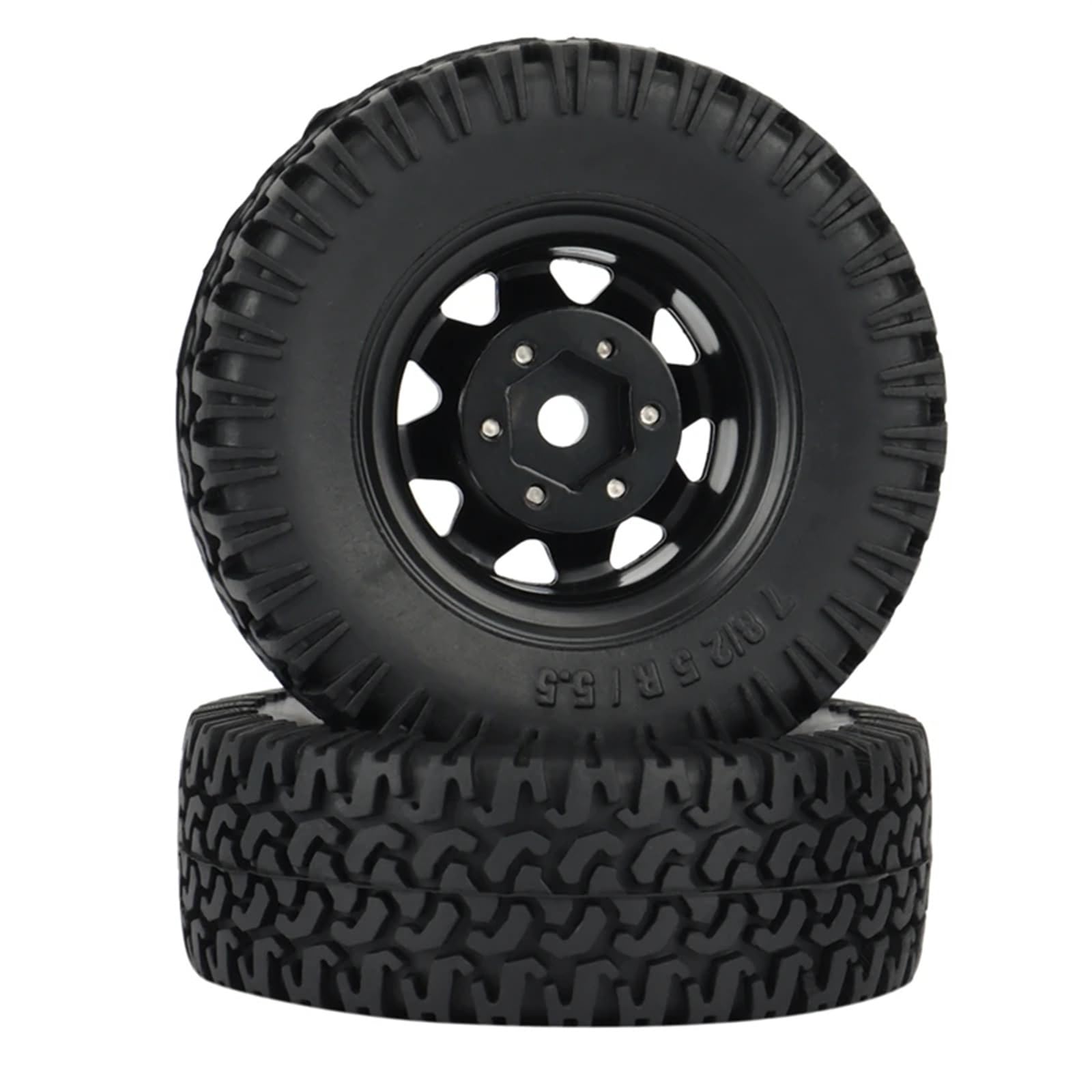 RC Pneus Jante Compatible avec Axial pour Jr 90069 D90 TF2 pour Tamiya CC01 LC70 pour MST 4 Pièces 1.55 Jeu De Pneus De Jante De Roue À Billes en Métal 1/10 RC Voiture sur Chenilles(Color2)