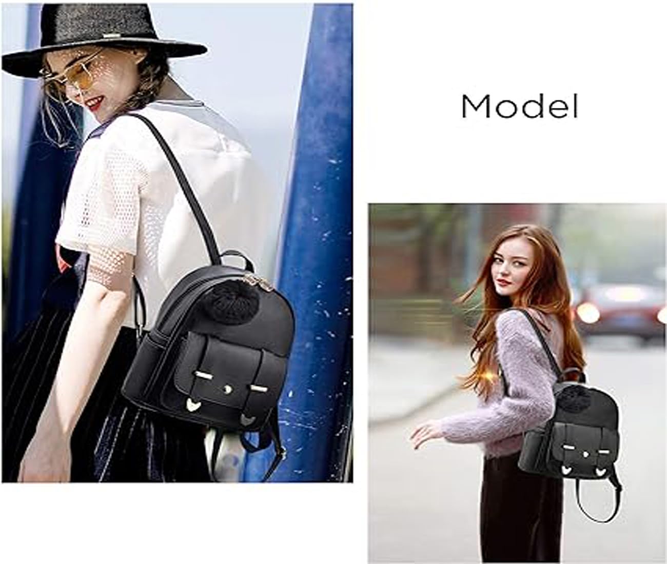 Alice Girls 3-PCS Fashion Cute Mini Leather Backpack sling & pouch set for Women//Rakhi gift for Sister (baby) (light sky)