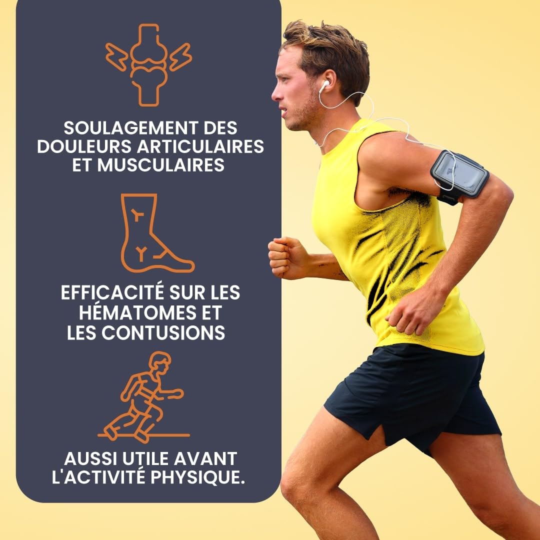 Arnica Gel Extra Fort 500 ml, Arnica Montana 98% plus Griffe du Diable, Effet Durable, Soulagement Immédiat pour les Douleurs Musculaires et Articulaires, Effet Rafraîchissant Non Gras, Made in Italy