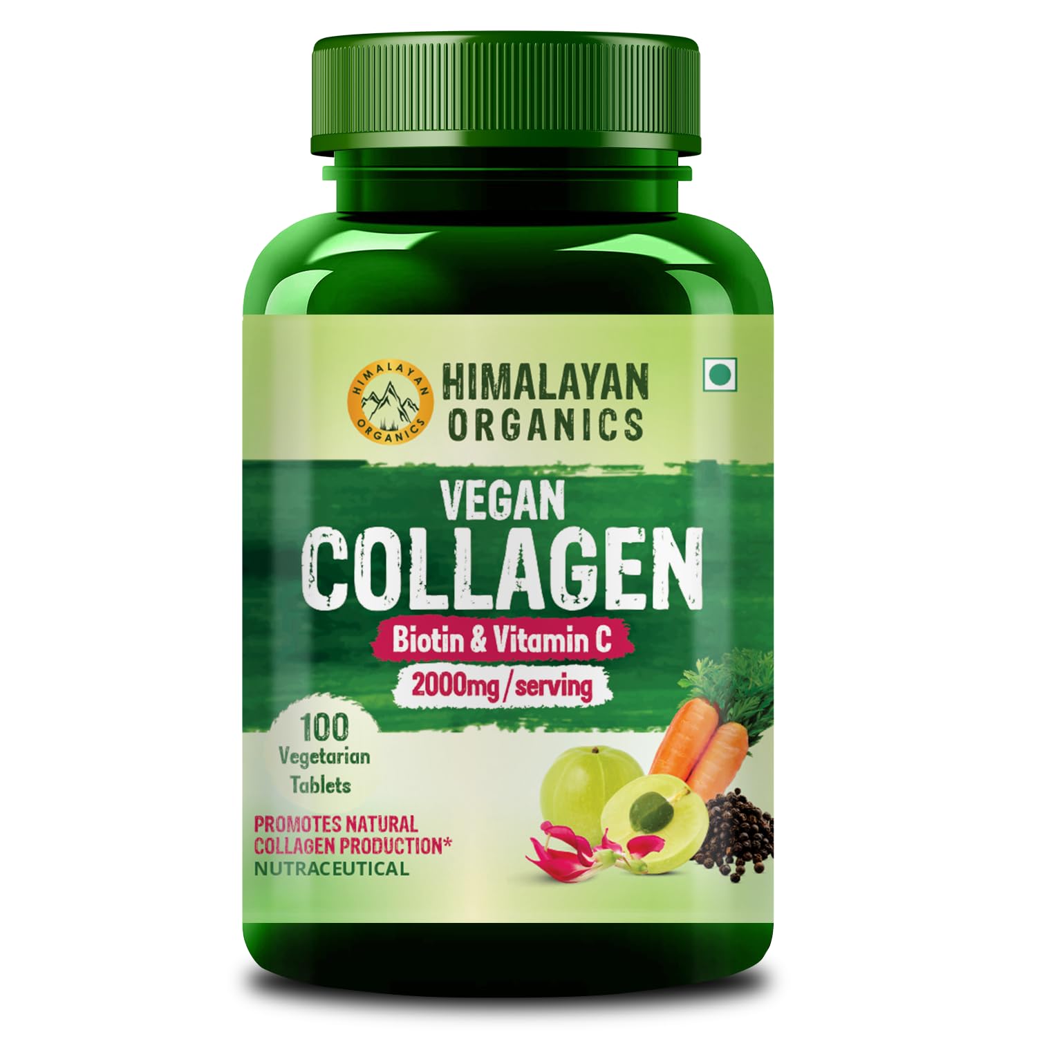 Vlado’s Himalayan Organics Vegan Collagen 2000Mg With Biotin And Vitamin C | Good For Glowing Skin | Healthy Hair And Nail - 100 Veg Tablets (B0D2QWWDQ3) Amazon Price History, Amazon Price Tracker
