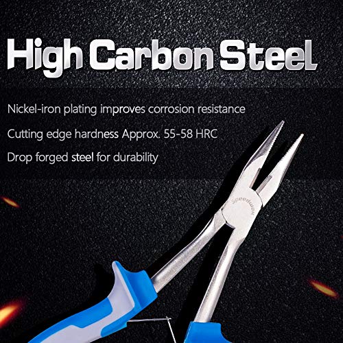 Image of SPEEDWOX Long Reach Long Nose Pliers 6 Inches Mini Wire Cutter Side Cutting Slim Precision Fine Pliers for Hard to Reach Narrow Spaces Serrated Jaws High Leverage Reduce Efforts Non-slip Handles