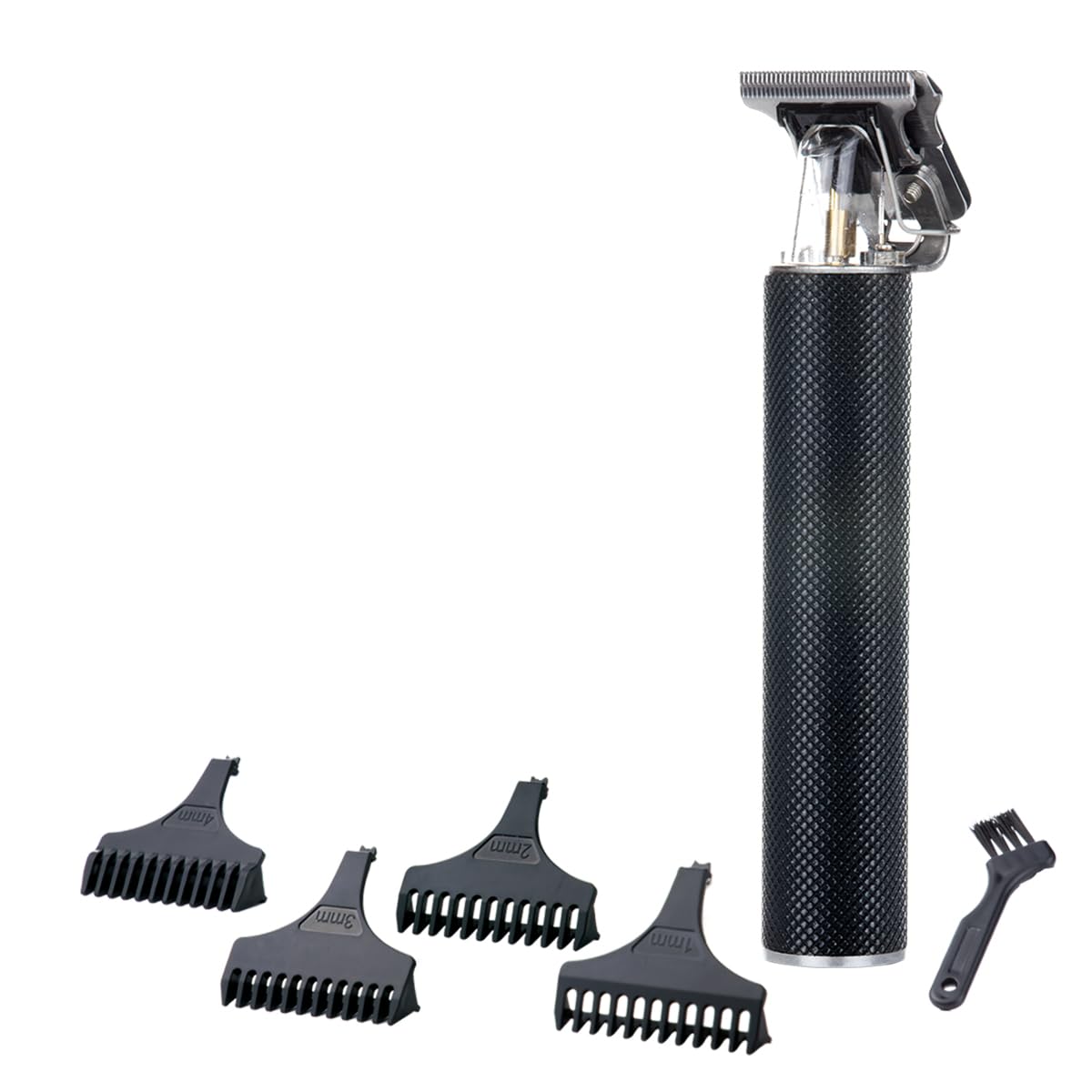 Italian Design Precision Bullet Haarschneider – Präziser Barttrimmer & Detailer mit Edelstahlklingen, 4 Aufsätzen (1–4 mm), 6000 RPM Motor, Kabellos & USB-Ladung