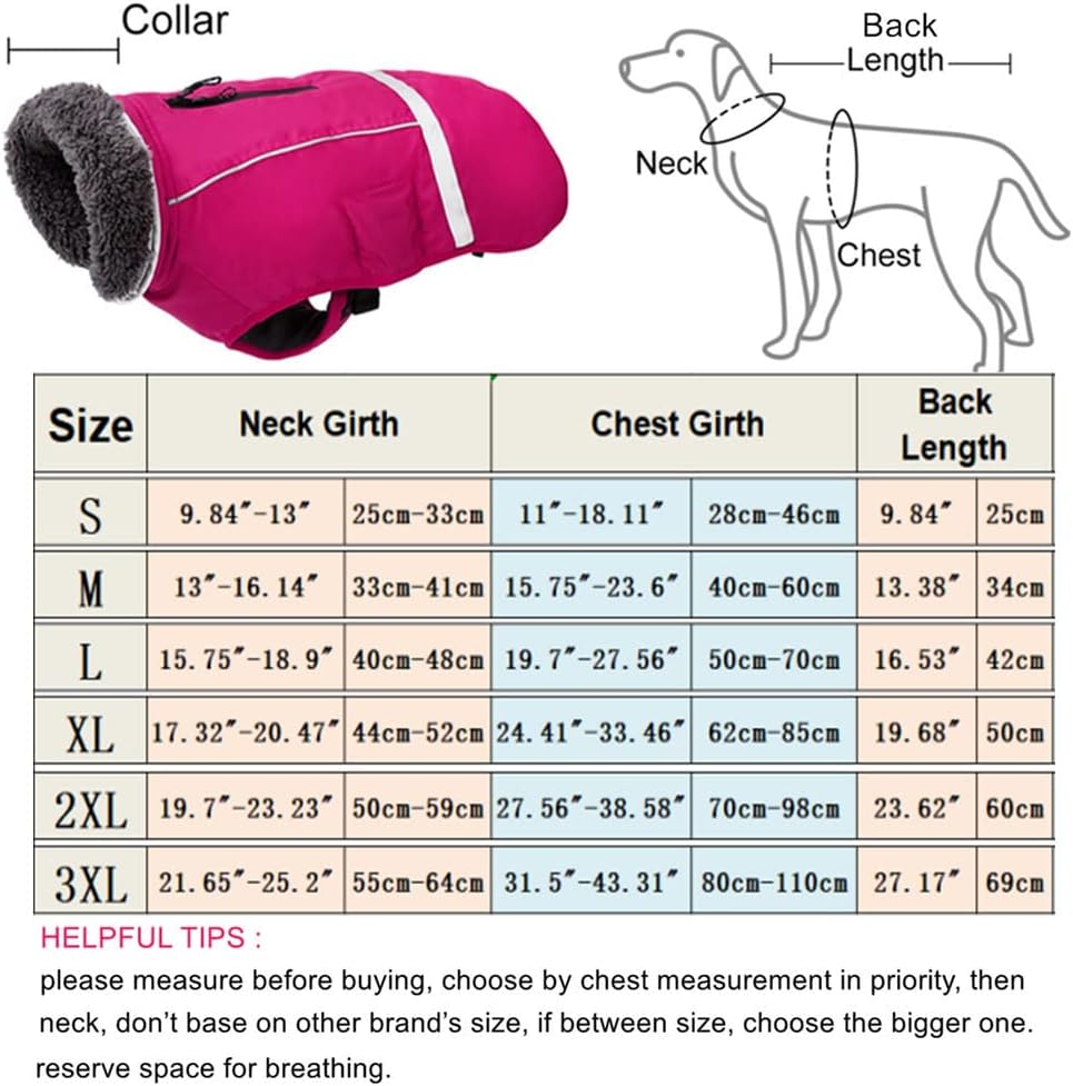 Doglay Dog Winter Coat with Thicken Furry Collar, Reflective Warm Pet Jacket Waterproof Windproof Dog Clothes for Cold Weather, Soft Puppy Vest Apparel for Small Medium Large Dogs (Small, Black) : Pet Supplies