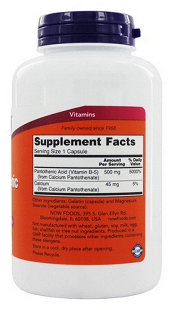 Amazon | パントテン酸 500 mg。250カプセル NOW Foods
