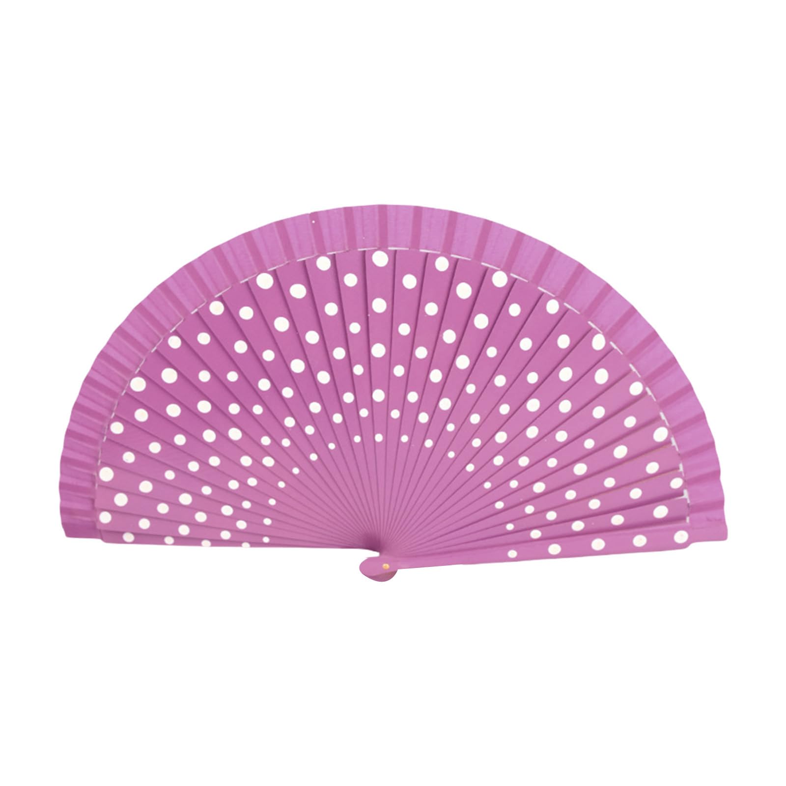 Flamenco Spanish Hand Fan Vintage Dots Pattern 23cm Wood Folding Fan for Dancing Party Decoration Dance