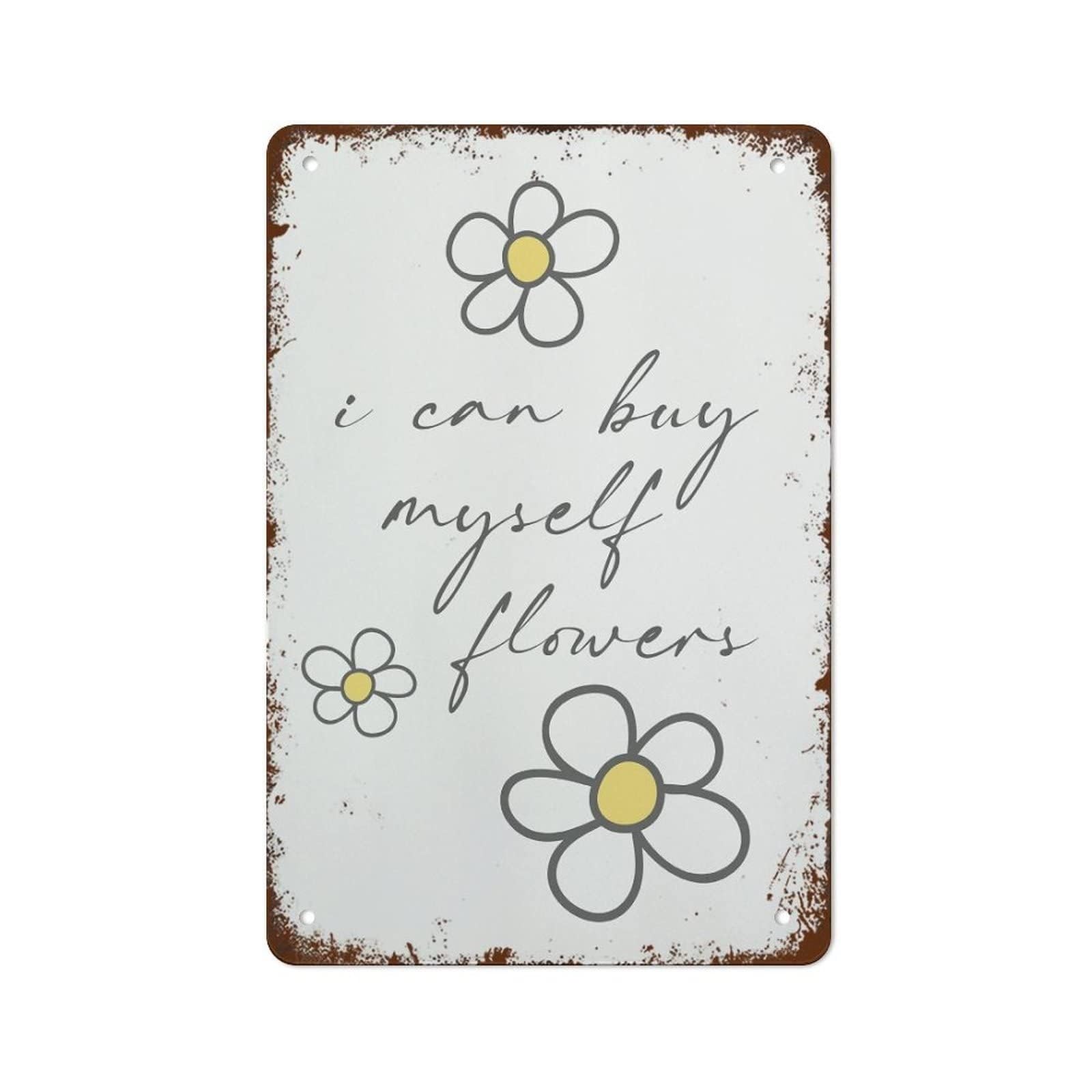 IDGTTLDF Self Love Motivational Metal Sign Vintage Tin Plaque with Uplifting Quote for Women Home Office Bedroom Wall Decor 8 X 12 Inch