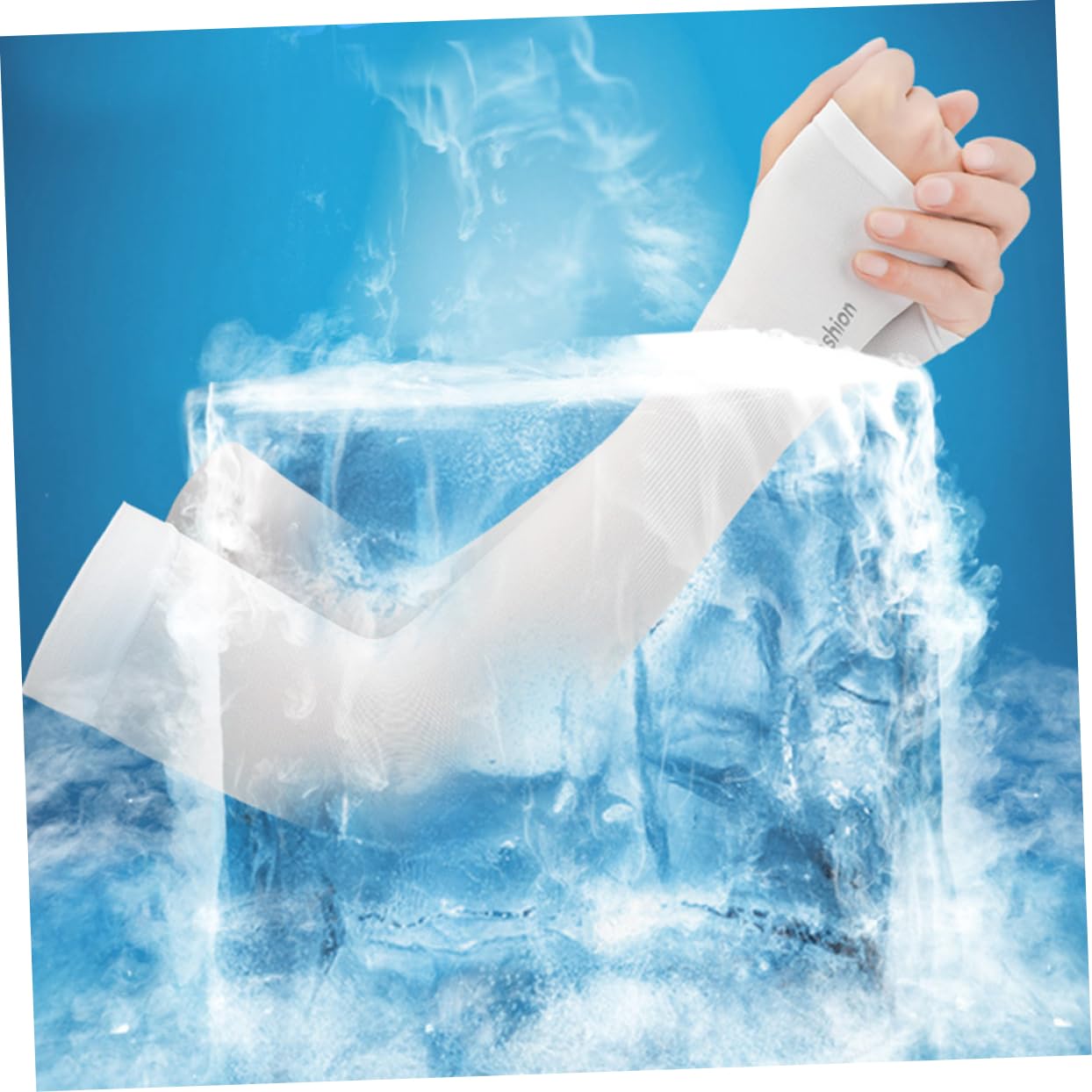 BRIGHTFUFU Men Women Cooling Elbow Guard Sun Protection Sleeves Elastic Padded Arm Sleeves Skid-proof Band Uv Blocking for Sports (sky)