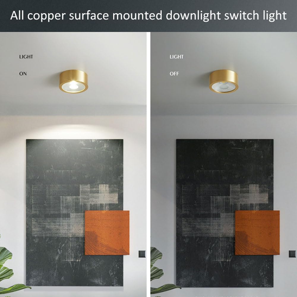 Confezione da 3 faretti da Incasso a Superficie per Interni, faretti a LED da soffitto, faretti a LED da soffitto Senza Fori, luci da soffitto per corridoio, Galleria, Cucina,