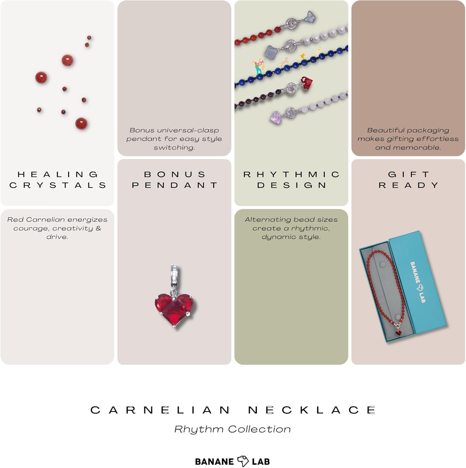 Natural Crystal Stone Beaded Necklace Choker for Women Men, Handmade 6MM Crystal Beads Necklace with Detachable Pendant & Palladium-Plated Clasp, Gifts for Her Him, Available in 4 lengths - Image 2