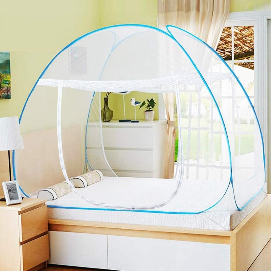 Relson Mosquito Net for Double Bed | Foldable Machardani | Polyester Strong 30GSM mesh | PVC Coated Corrosion Resistant Steel Wire (Pack of 1) (B0D76KSKZ7) Amazon Price History, Amazon Price Tracker