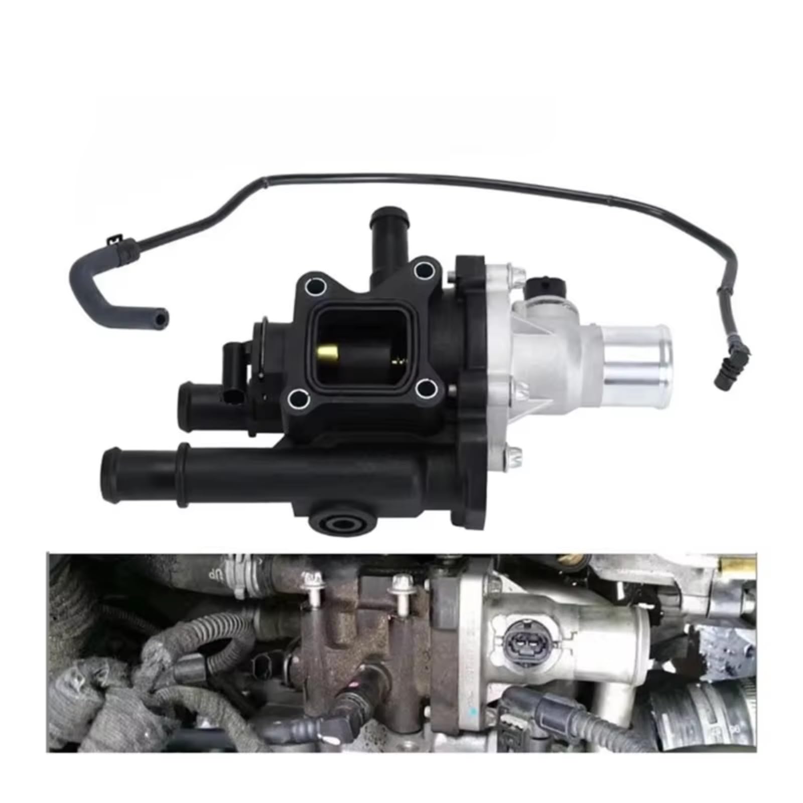 Montaż termostatu samochodowego obudowa termostatu silnika samochodowego z wężem rurowym 96984103 do Chevroleta do Sonic do Cruze do Tracker 1,6 l 25192228 55569809