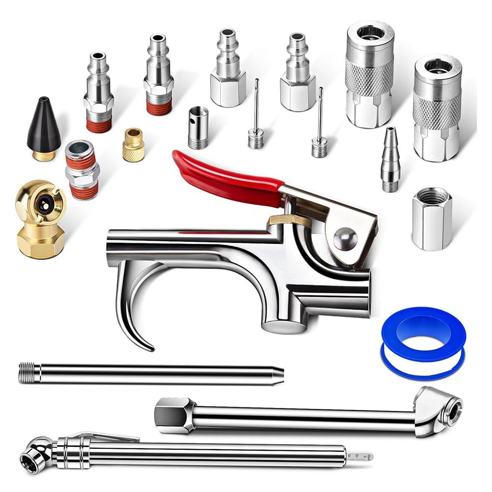 Littimoon 20 Piece Air Tool Kit, Air Compressor Kit,Air Tools with 1/4 Inch NPT Quick Connect Couplers, Air Compressor Accessories