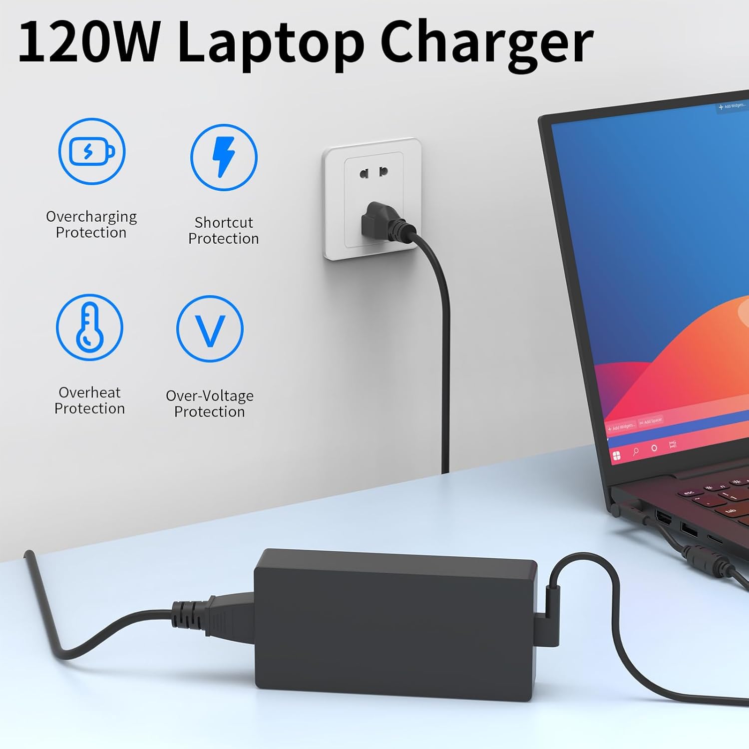 120W Ac Laptop Charger Compatible with Asus Zenbook Flip 15 Q528E Q528Eh Q538E Q538Ei Ux534F Q537F Q547F Q536F Q506 Q546F Power Adapter Adp-120Ch B A17-120P2A