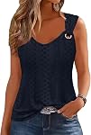 Tank Tops for Women 2025 Trendy Summer Tops V Neck Sleeveless T Shirts Spring Clothes Casual Loose Blouses