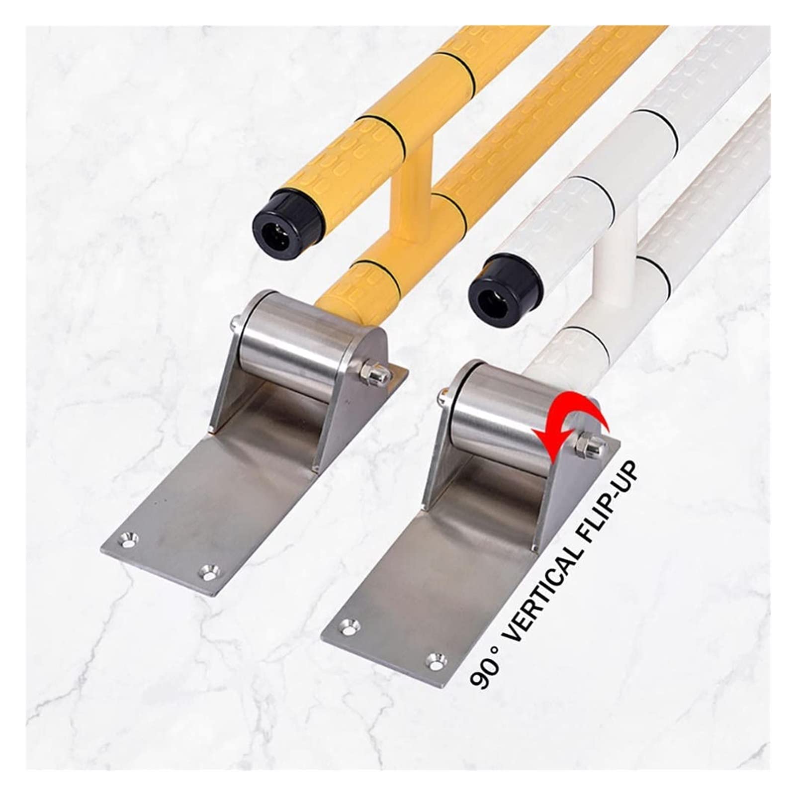 Toilet Safety Rails Assist Bars,Flip Up Toilet Grab Bar,Foldable Non-Slip Nylon Stainless Steel Bathroom Grab Bar Handles,Handicap Balance Bar for Elderly ( Color : Yellow , Size : Length 75cm )