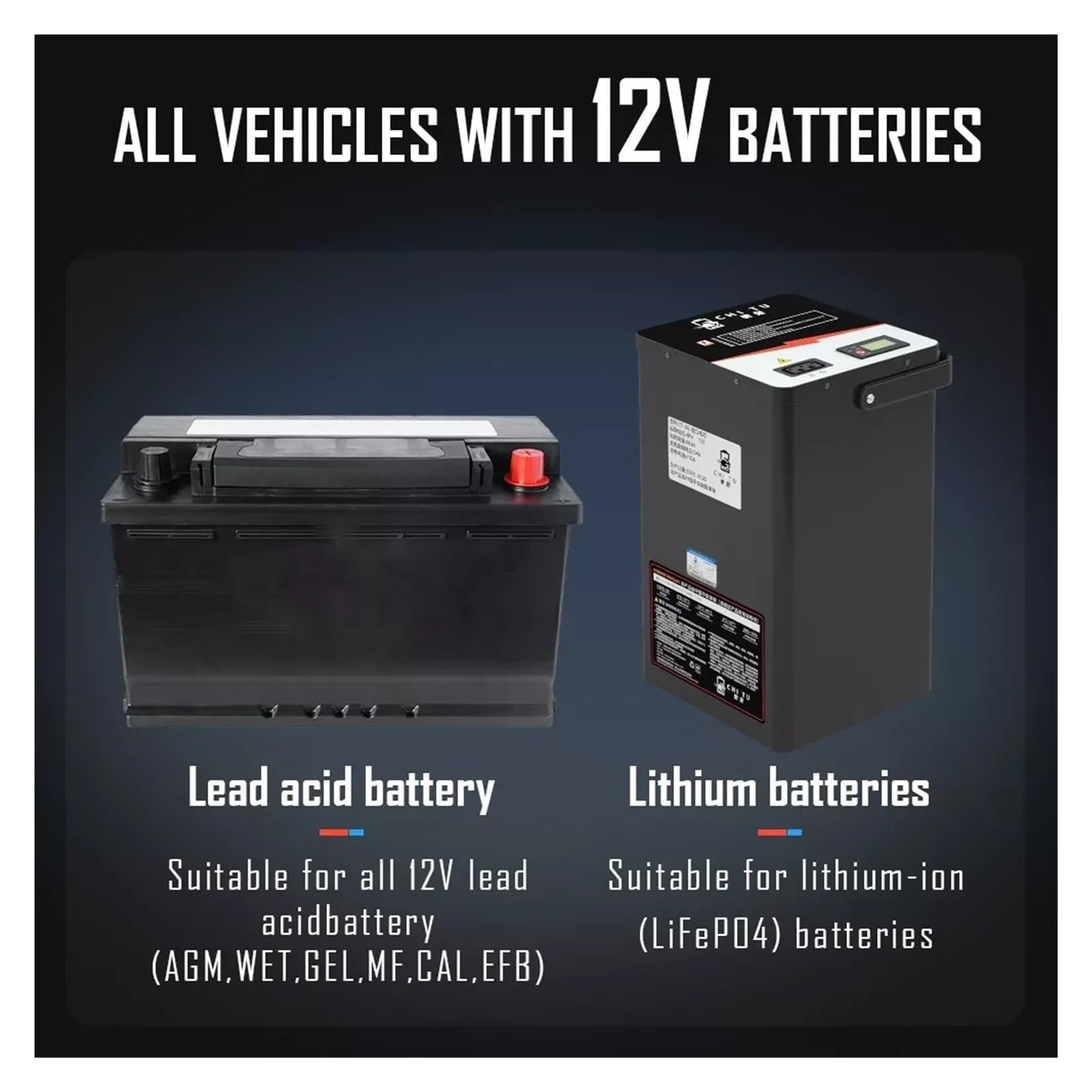 Tester baterii, Tester akumulatorów samochodowych 12 V, 40-3000 CCA, test akumulatorów litowych, analizator akumulatorów kwasowo-ołowiowych, wyświetlacz LED z kodem QR