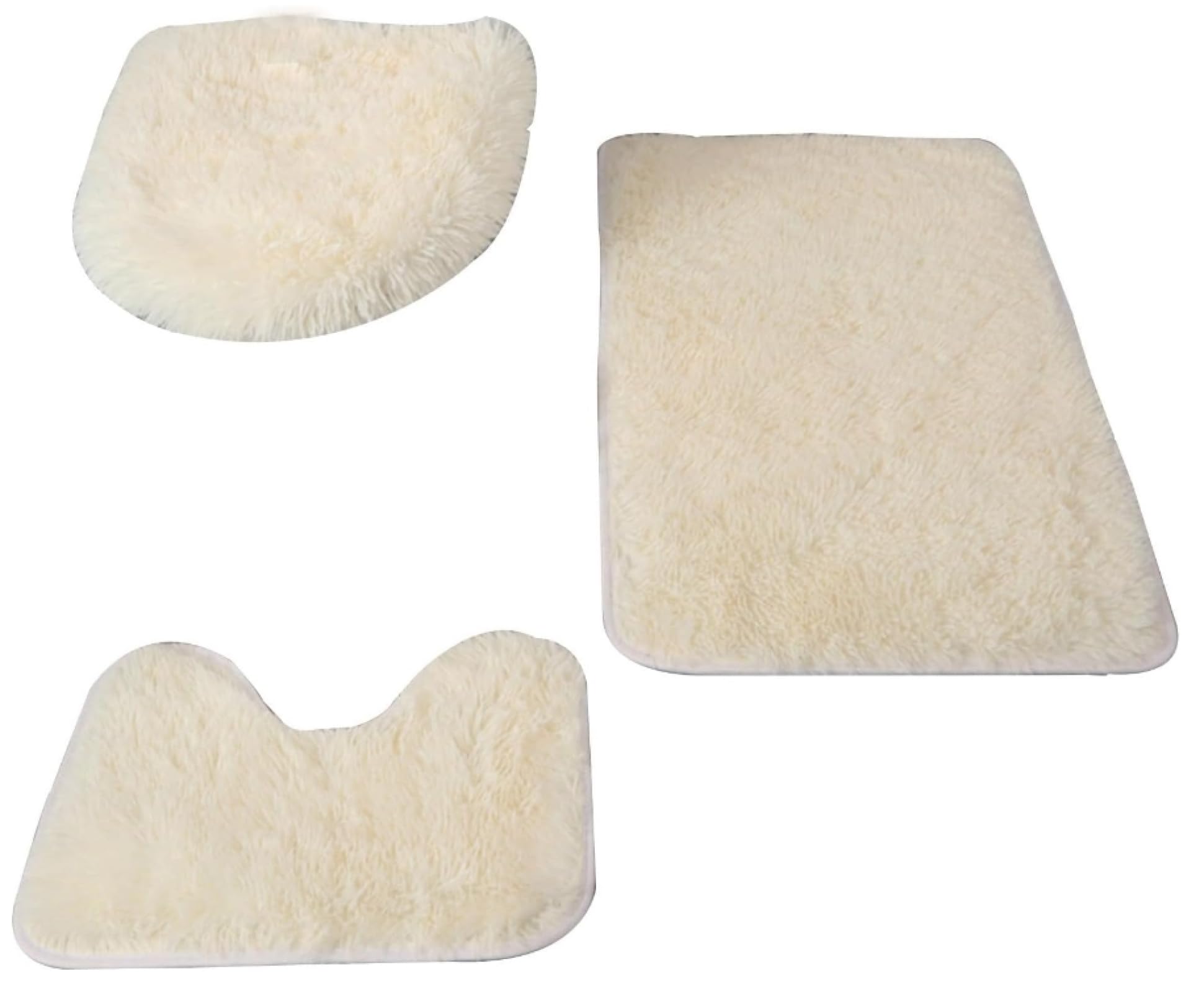 Tapis de bain en microfibre vicusse lot de 3 pièces pour WC et salle de douche