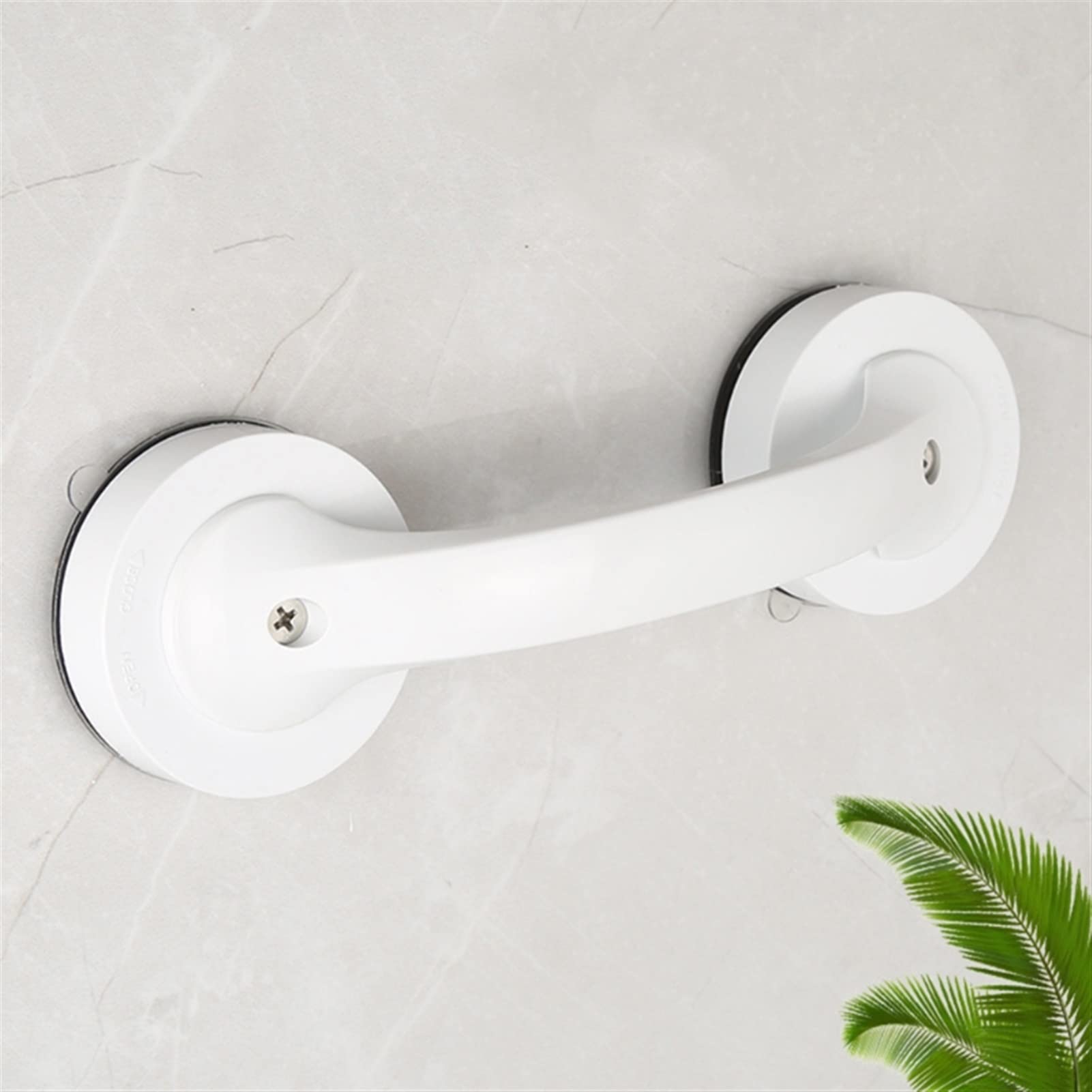 Barra de Agarre para Ducha con Ventosa, Mango de Ventosa Seguro y Fuerte Manija para bañera de Ducha Manija Antideslizante para niños (Color : Black) (Blanco)