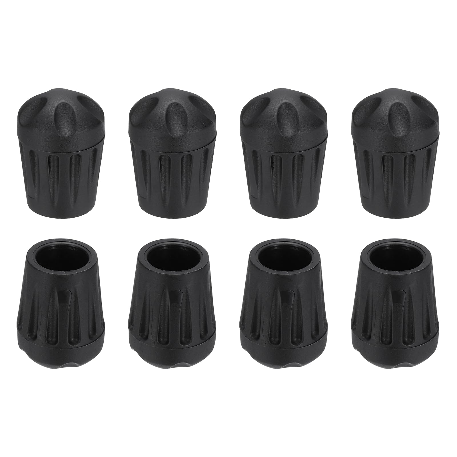 YELARXI Camping Chair Legs Cap, Non-Slip Foot Cover Replacement Chair Table Leg Pads Floor Protectors Reduce Noise 0.55" & 8Pcs & Black-Fitting for (Outdoor/Camping/Picnic/Patio)