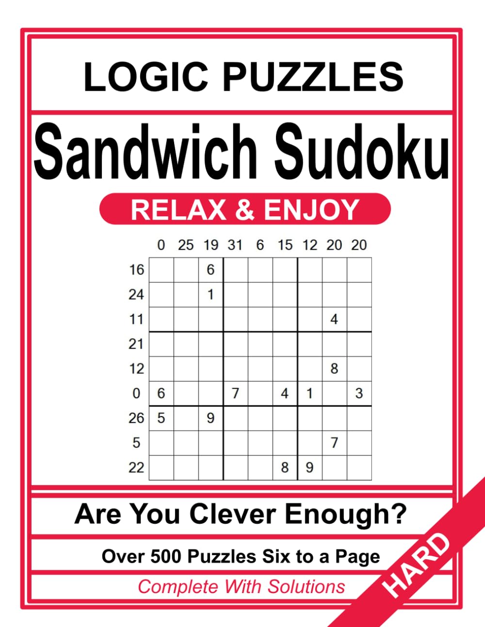 SANDWICH SUDOKU: Nearly 500 puzzles, six to a page