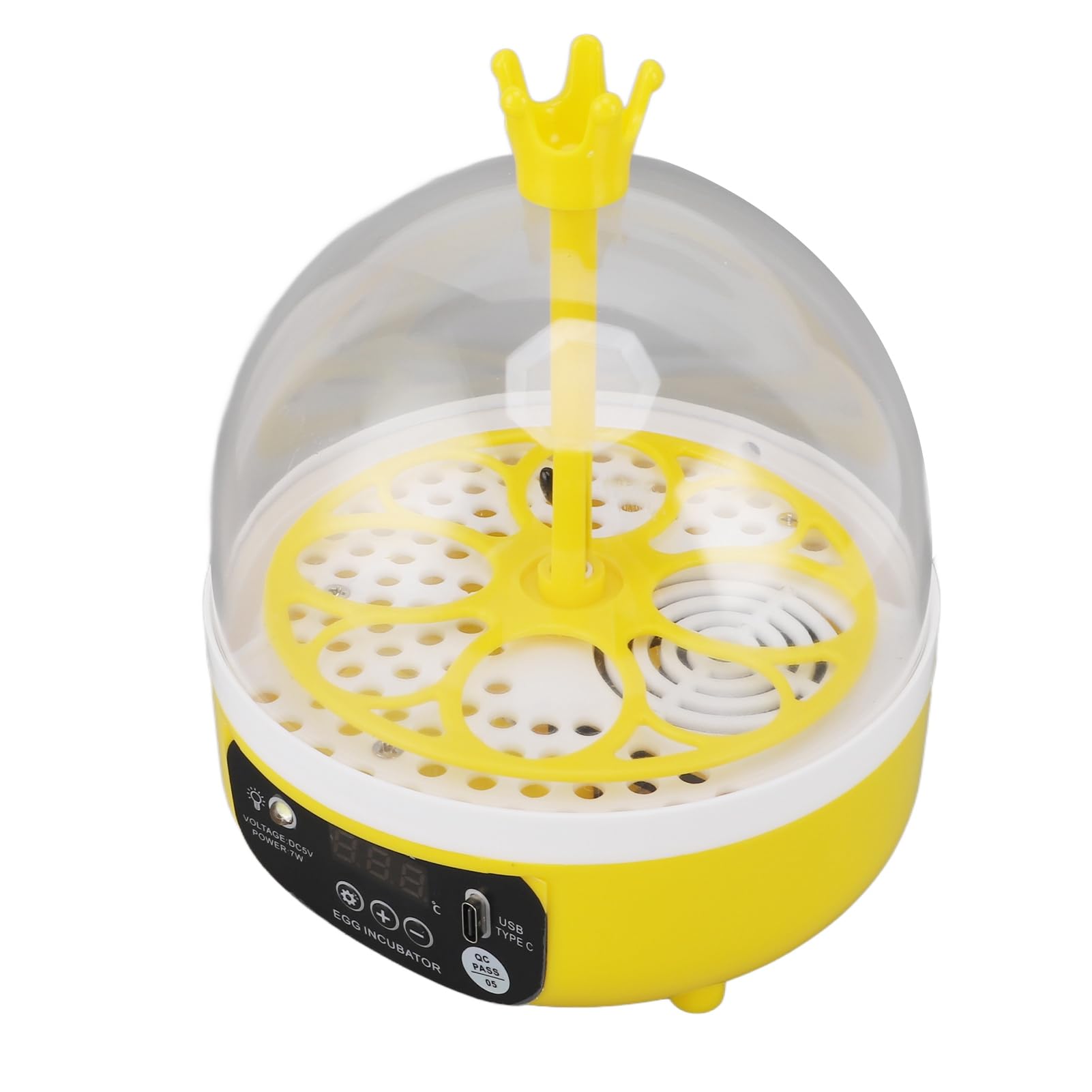 Zerodis Mini Incubatrice per Uova, Materiale ABS, Controllo Automatico della Temperatura, Macchina da Cova per Uova di Gallina e Anatra, 7 Watt, Ideale per Uso Domestico (Tornitura manuale)