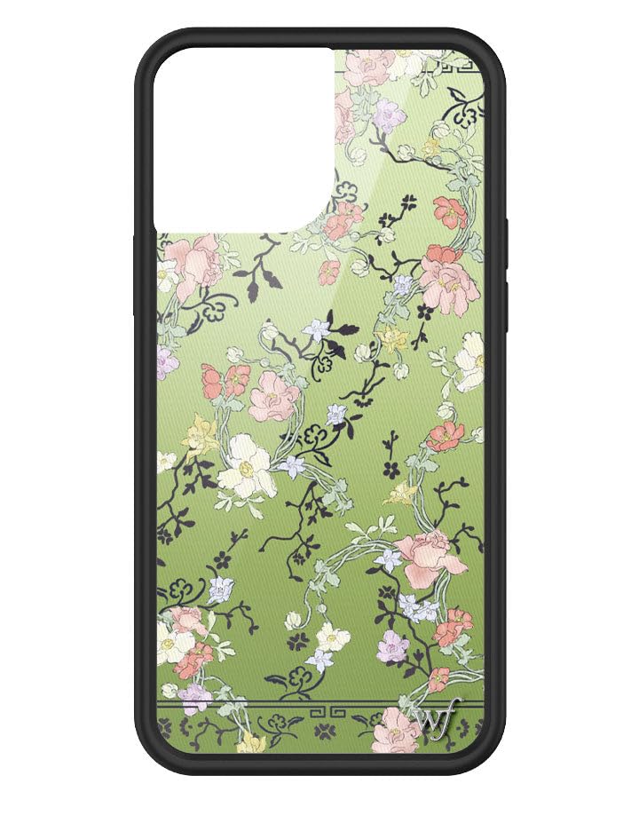 Wildflower Cases - Compatible with Apple iPhone 13 Pro Max | Protective Black Bumper, 4ft Drop Test Certified, Women Owned Small Business | Gallery Girlies Green - Floral Flowers Cute Trendy