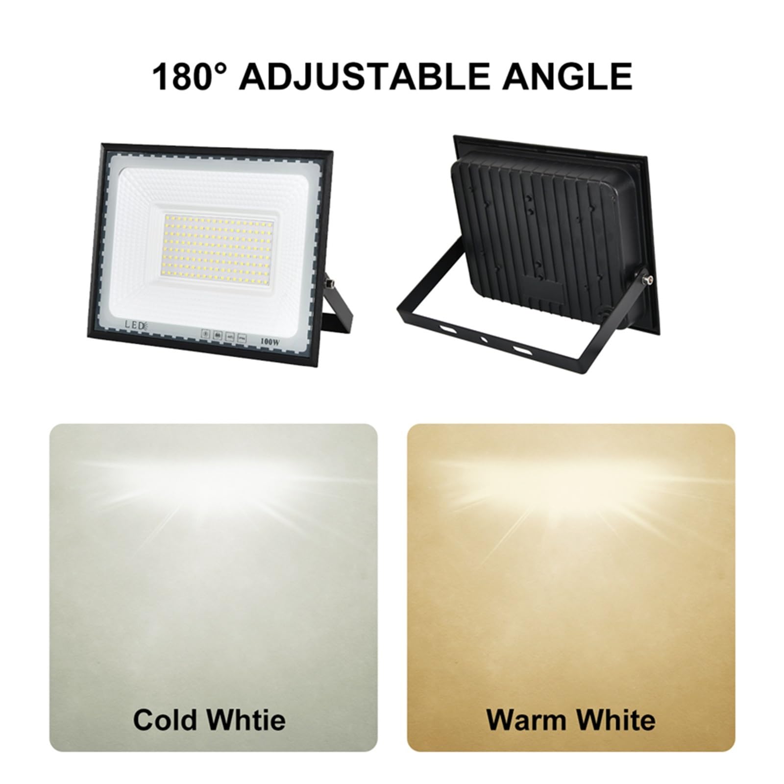 Zewnętrzne światło powodziowe Reflektor LED IP66 30W 50W 100W 150W 200W Wodoodporny Projektor Zewnętrzny Do Oświetlenia Garażu Ulicznego W Ogrodzie Oświetlenie miejsca pracy(150W)