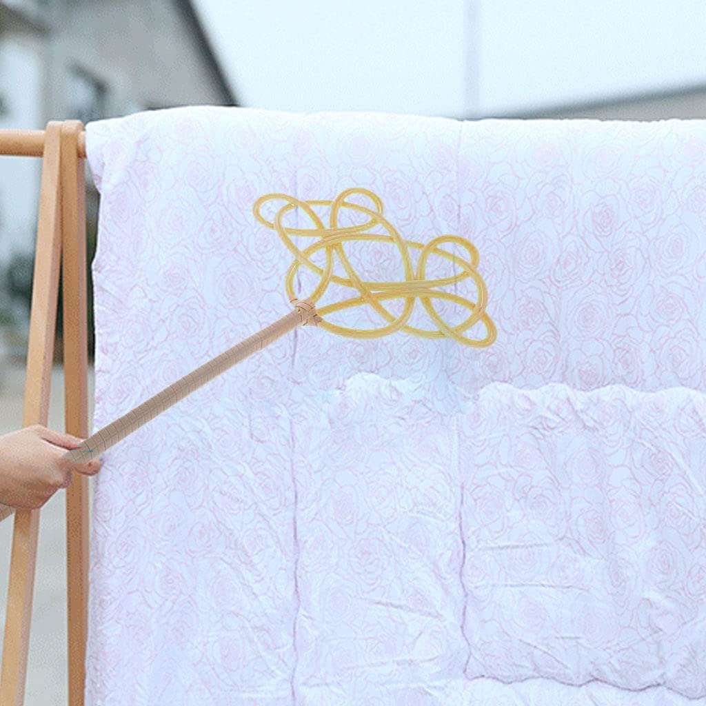 Racchetta intrecciata imitazione rattan pulito spolverino tappeto battitore spolverino per la pulizia estensibile