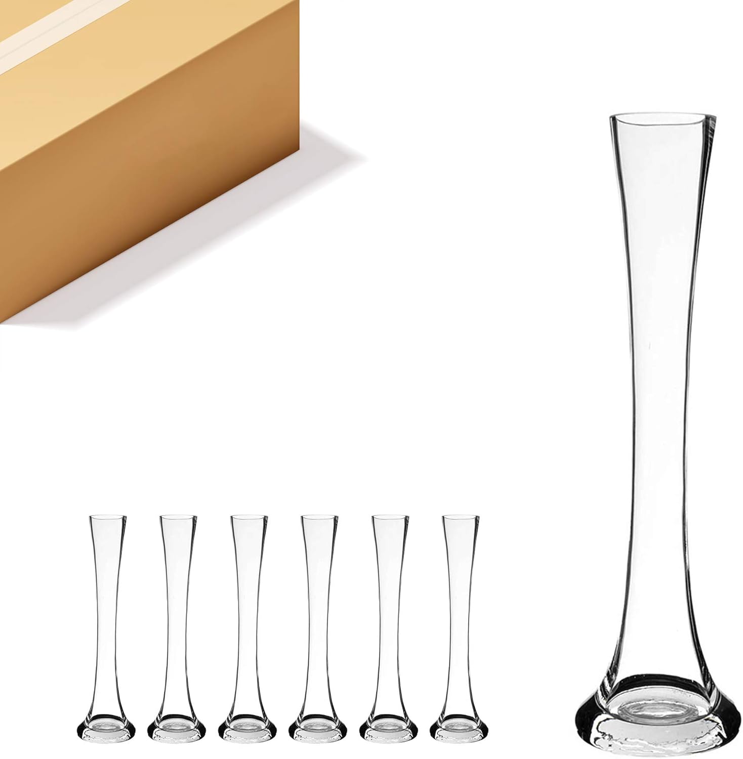 WGV Small Round Bud Vase Bulk, Width 4", Height 4", Clear Tiny Short Globe Glass Floral Planter Container Storage Orb for Wedding Party Event Home Office Decor, 6 Pieces