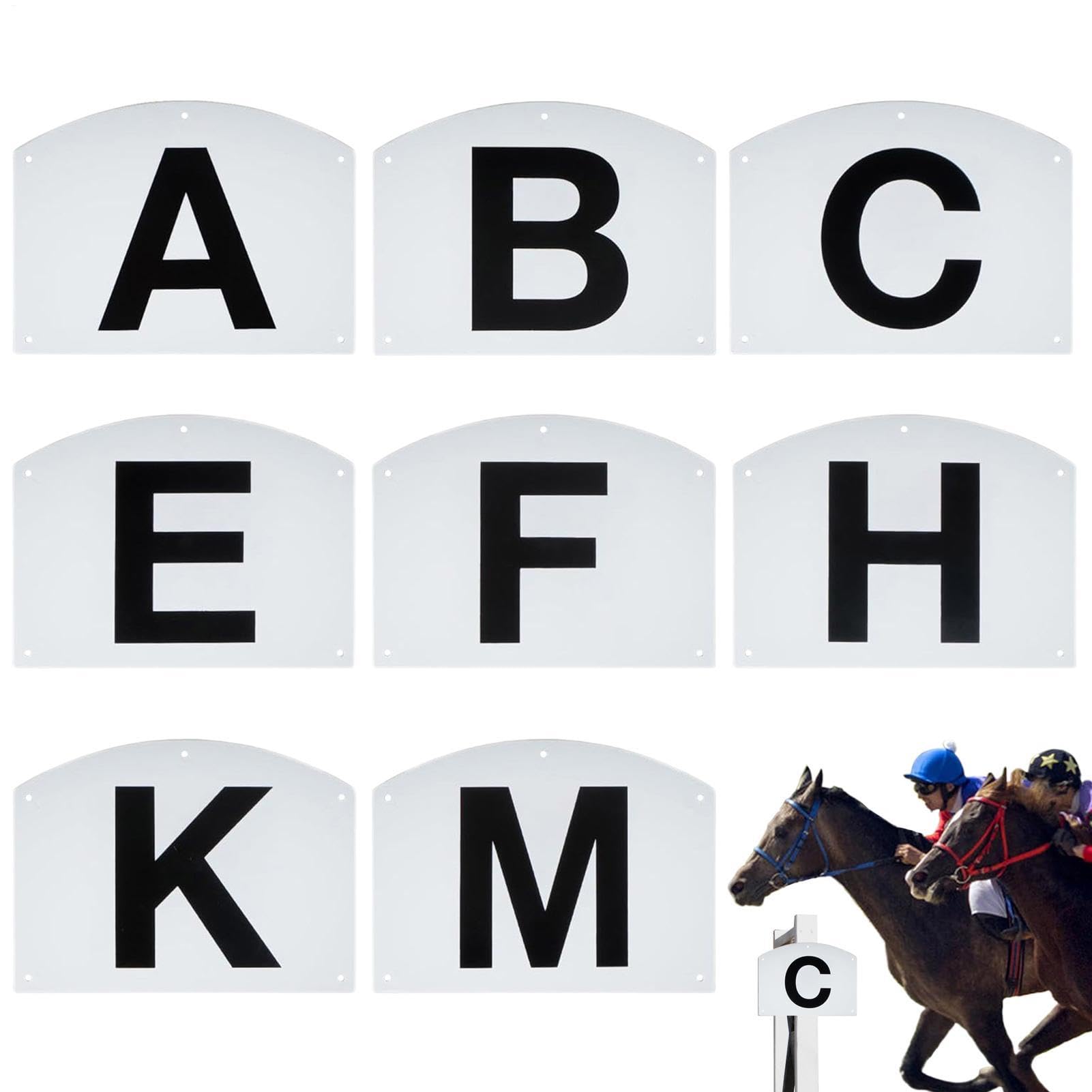 Lettere da campo di dressage per atleti equestri Set di Lettere Equestri | Robusto Per il montaggio in maneggio, addestramento , equitazione all'aperto, campo, recinto,