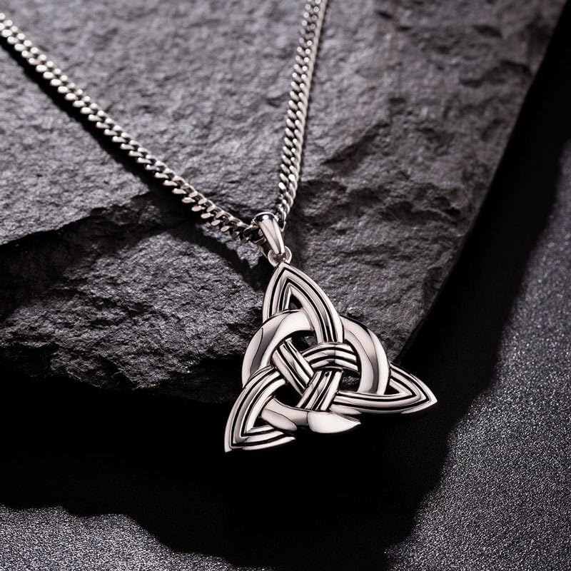 Biddy Murphy Womens Celtic Knot Necklace Heavy Sterling Silver Made in Ireland4
