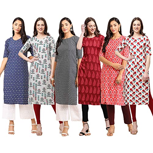 Image of Pinkmint Women's Crepe Digital Print Straight Kurta